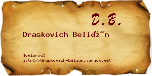 Draskovich Belián névjegykártya